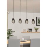 Eglo visilica Batista 900508, 4x E27, dužina 94,5 cm, crna, mesing i siva | shoptok.hr
