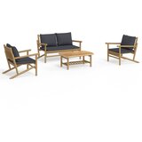Maison Chic Seti vrtnega pohištva - Vrtna garnitura - Vrtni pohištvo set 4-delna temno sive blazine bambus, (21810048) | Shoptok.si