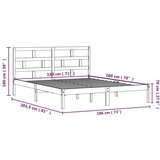  Posteljni okvir bel iz trdnega lesa 180x200 cm 6FT, (20644372) | Shoptok.si