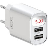XO stenski polnilec 2x USB 2,4A z LCD zaslonom | Shoptok.si