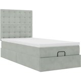 vidaXL Okvir kreveta s madracima svijetlosivi 90x190cm baršunasti | shoptok.hr