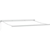 vidaXL Ručno uvlačiva tende Zelena i bijela 400x350 cm, Zamjenska tkanina za tende 4x3.5 m Zelena i bijela | shoptok.hr