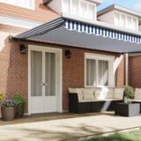 vidaXL Ročna Retraktibilna Tenda Modro-bela 500x300 cm | Shoptok.si