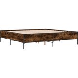 vidaXL Okvir za krevet boja hrasta 200x200cm konstruirano drvo i metal Cijene