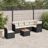 vidaXL 7-dijelni set vrtnih sofa od poliratana s jastucima crni | shoptok.hr