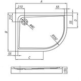 Kolpa San polkrožna tuš kad z oblogo malur 120 x 90/0 cm - d R550 (3838987537083) | Shoptok.si