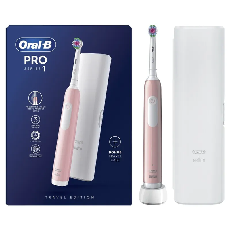 Oral-b Pro1 Pink Električna četkica sa putnom kutijom | ePonuda.com