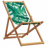  Sklopive stolice za plažu 2 kom tkanina i drva uzorkom lišća | shoptok.hr