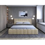 ELTAP Bež oblazinjena zakonska postelja s prostorom za shranjevanje z letvenim dnom 140x200 cm Lamica – | Shoptok.si