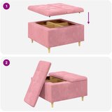  Shranjevalna tabureta z blazino Roza 80 x 80 x 45 cm Žamet, (5000208388) | Shoptok.si