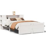vidaXL Knjižna postelja brez vzmetnice bela 140x200 cm trdna borovina, (21610960) | Shoptok.si