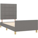  Posteljni okvir z vzglavjem temno siv 90x200 cm blago, (20792146) | Shoptok.si
