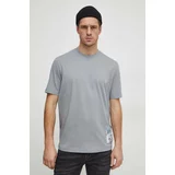 Armani Exchange Bombažna kratka majica moški, siva barva