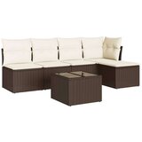  6-dijelni set vrtnih sofa od poliratana s jastucima smeđi | shoptok.hr