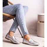 Gemre Silver Metallic Loafers Palinka | Shoptok.si