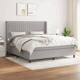 Krevet box spring s madracem svjetlosiva 160x200 cm tkanina | shoptok.hr