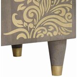 vidaXL Nočna omarica s predalom Siva 50 x 33 x 60 cm trden mangov les | Shoptok.si