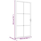  Unutarnja vrata 102,5x201,5 cm crna od ESG stakla i aluminija | shoptok.hr