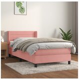 vidaXL Box spring postelja z vzmetnico roza 90x190 cm žamet | Shoptok.si