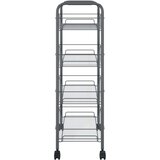  Kuhinjska kolica s 4 razine siva 46 x 26 x 85 cm željezna | shoptok.hr