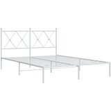  Metalni okvir za krevet s uzglavljem bijeli 135x190 cm | shoptok.hr