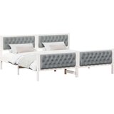 vidaXL Krevetna konstrukcija s uzglavljem Svijetlo siva 200 x 200 cm | shoptok.hr