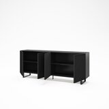 Marckeric Črna komoda 201x80x40 cm Peta – | Shoptok.si