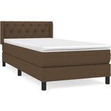  Box spring postelja z vzmetnico temno rjava 80x200 cm blago, (20846735) | Shoptok.si