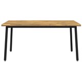  Stol za blagovanje s prirodnim rubom 140 x 90 x 75 cm Bijela - Bijela i crna 140 x 90 x 75 cm Živi rub | shoptok.hr