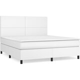 vidaXL Box spring postelja z vzmetnico bela 180x200 cm umetno usnje, (20790473) Cene