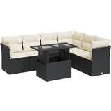 Maison Chic Seti vrtnega pohištva - Vrtna garnitura - Vrtni pohištvo set 7-delna z blazinami črn poli ratan, (21803352) | Shoptok.si