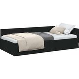 vidaXL Kotna postelja Črna 100 x 200 cm Tkanina in oblikovan les | Shoptok.si