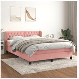 vidaXL Krevet s oprugama i madracem ružičasti 140x190 cm baršunasti | shoptok.hr