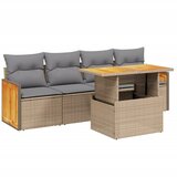 Maison Chic Seti vrtnega pohištva - Vrtna garnitura - Vrtni pohištvo set 5-delna z blazinami bež poli ratan, (21813754) | Shoptok.si