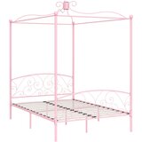 Maison Chic Posteljni okvir - Dvoposteljna postelja - Zakonska postelja z ogrodjem za baldahin roza kovinski 120x200 cm, (21695151) | Shoptok.si