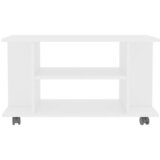TV ormarić s kotačima bijeli 80 x 40 x 45 cm konstruirano drvo | Eponuda.com