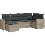 vidaXL 6-dijelni set vrtnih sofa od poliratana s jastucima svjetlosivi | shoptok.hr
