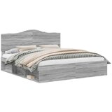  Konstrukcija postelje z vzglavjem Siva Sonoma 200 x 200 cm, (5000102102) | Shoptok.si