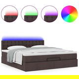 vidaXL Otomanski posteljni okvir z vzmetnico temno rjava 180x200 cm | Shoptok.si