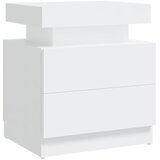 Maison Chic Nočna omarica - Nočna miza bela 45x35x52 cm inženirski les, (21687480) Cene