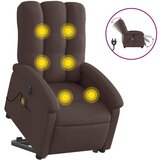 Maison Chic Električni masažni naslanjač - Relax naslanjač s funkcijo vstajanja temno rjav, (22062024) | Shoptok.si