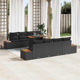  Sjedeća garnitura za vrt 9 kom. Bež Poli ratan 294 x 62 x 85 cm | shoptok.hr