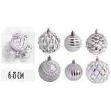Lilium Kugle set/6 6-8 cm belo/ srebrne 50382 Cene
