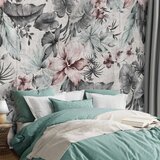  Foto tapeta - Nature in retro style - landscape with leaves and flowers in grey tones 500x350 | shoptok.hr