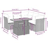 vidaXL 5-dijelna vrtna garnitura od poliratana s jastucima siva | shoptok.hr