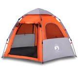  The Living Store Šotor za kampiranje za 4 osebe sivo oranžen za hitro postavitev - Šotor Za Kampiranje, (21487076) | Shoptok.si