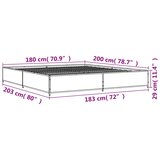  Okvir za krevet boja hrasta 180x200cm konstruirano drvo i metal | shoptok.hr