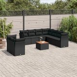 vidaXL 11-dijelni set vrtnih sofa od poliratana s jastucima crni | shoptok.hr
