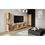 P & B Dnevni Regal Berlin Iii, Barva Hrasta, Osvetlitev, 3-Delni | Shoptok.si