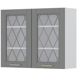 Jela VISEI ELEMENT ZA KUHINJO TARA S STEKLENIMI VRATCI V7-90-2KS-Grafit mat lak Cene
